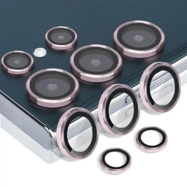 Imagem de Rayorcon Protetor de lente de câmera para Samsung Galaxy S23 Ultra, anel de liga de alumínio, protetor de lente de vidro temperado, antiarranhões, capa decorativa para Samsung Galaxy S23 Ultra Pink