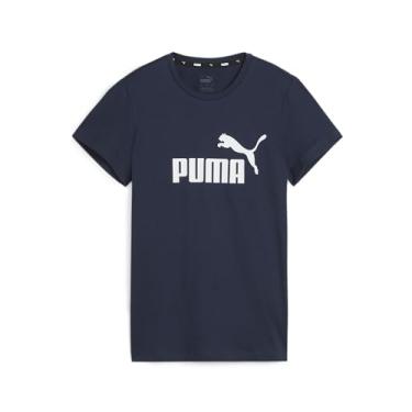 Imagem de PUMA Camiseta feminina com logotipo Ess, Club Navy, PP