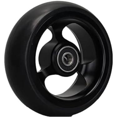 Imagem de Rodas dianteiras para cadeira de rodas, rodízio leve com pneu de poliuretano, pneu para cadeira de rodas, adequado para a maioria das cadeiras de rodas manuais, preto, 5 em 12 cm, 1 unidade