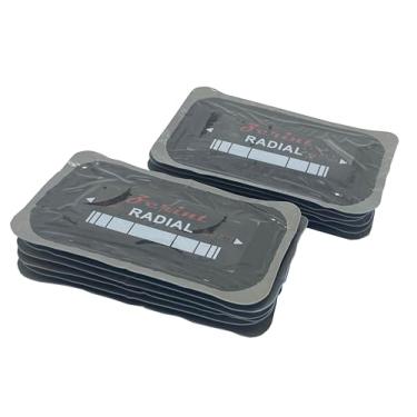 Imagem de ZERINT 11,5 cm x 7 cm 1 camada 10 peças Patch de reparo radial, remendos de pneus resistentes, patch de reparo de perfuração de pneu para carro, caminhão, ônibus, trator, veículos agrícolas (TP-R05)