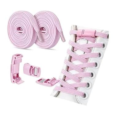 Imagem de Lock Shoe Laces Elastic No Tie Shoelaces Sneakers Shoelace Kids Adult Rubber Band Laces One Size Fits All Shoes(PINK)
