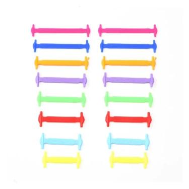 Imagem de Silicone Shoelaces Elastic For Sneakers Shoe Laces Without Wies Kids Adult Lazy Quick Lace Rubber Shoestrings(Rainbow color)
