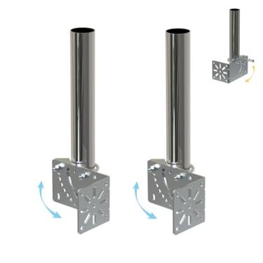 Imagem de Amazmount 2 peças de 3,8 cm de diâmetro 30,5 cm de comprimento, universal para uso externo, ajustável, suporte de poste de montagem de antena para estação meteorológica de parede, kit de fixação de