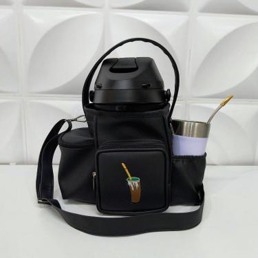 Imagem de Mateira para Levar Tererê Personalizada Cuia Cor Preta - Coutre Bolsas