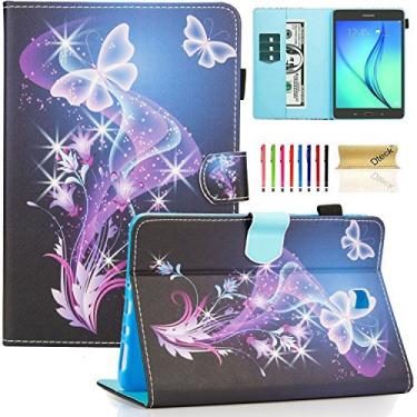 Imagem de Dteck Capa para tablet Samsung Galaxy Tab A 8.0 (2015), capa SM-T350/355/357 de 8 polegadas, capa fólio leve de couro PU com compartimentos para cartões/suporte, capa protetora de desenho animado