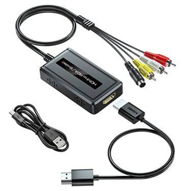 Imagem de PARUIEN Conversor HDMI 2 em 1 para S-Video/RCA, adaptador HDMI Svideo 1080p, HDMI para Svideo AV composto + conversor de áudio R/L compatível com DVD/PS3/PS4/TV Stick