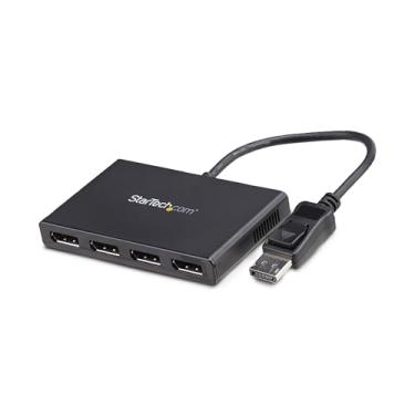 Imagem de StarTech.com Divisor DisplayPort 1.2 de 4 portas, adaptador multimonitor DisplayPort para 4x DP, hub MST de computador Quad 1080p 60Hz, apenas Windows, sem drivers (MSTDP124DP)