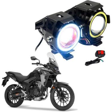 Imagem de Kit Led Farol Milha Moto CB500X 2017 2018 2019 Angel Eye U7 - U7Led
