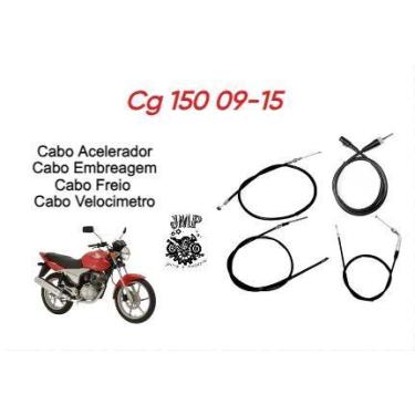 Imagem de Kit C/4 Cabos Cg Titan 150 2009 2010 2011 2012 2013 2014 2015 - Sakama
