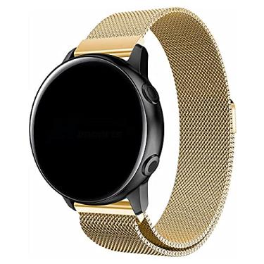 Imagem de Pulseira 20mm Magnética Milanese compatível com Galaxy Watch Active 1 e 2 - Galaxy Watch 3 41mm - Galaxy Watch 42mm - Amazfit GTR 42mm - Amazfit GTS - Marca LTIMPORTS (Dourado)