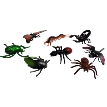 Imagem de Kit com 8 insetos de Borracha divertidos para decoração, susto, hallow