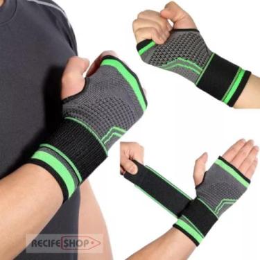 Imagem de Kit 2 Munhequeiras Compressão Elástica Ortopédica Suporte Completo par