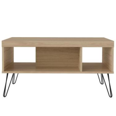 Imagem de Mesa de Centro com pés metálicos 91x59cm Liberty Artely, Carvalho