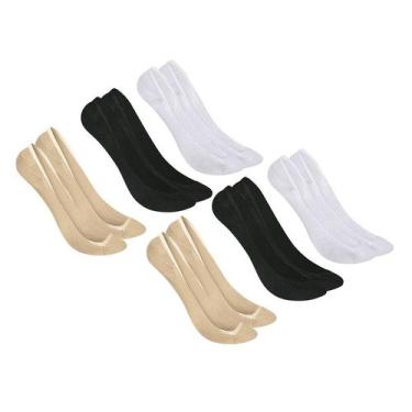 Imagem de Kit Com 6 Pares Meias Selene Sapatilha Modelo Super Invisível Feminina