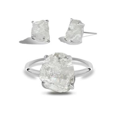Imagem de Conjunto de Quartzo Cristal - Cristal Natural, Prata 925