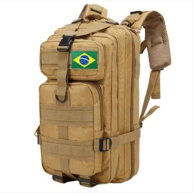 Imagem de Mochila Tática Militar Impermeável Reforçada 30l camping + patch do br
