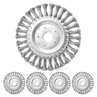 Imagem de 5 Escovas De Aço Inox Circular Rotativa Trançada 6" 150mm - Tradestar