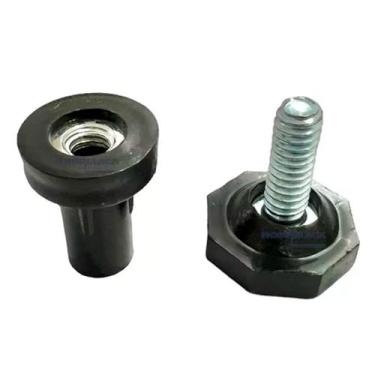 Imagem de Kit com 12 Pé Nivelador 1/4x3/4 com base de 22MM + Bucha Metálica - Es