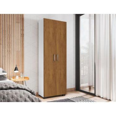 Imagem de Estante Livreiro 5 Prateleiras Cor Branco Com Portas Grandes - Móveis 