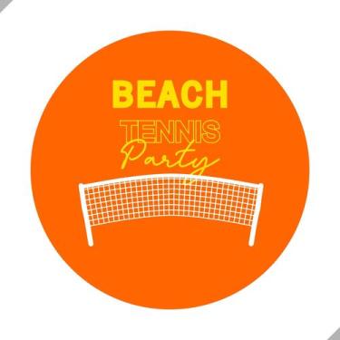 Imagem de Painel de Tecido Sublimado Redondo Beach Tennis Party Festa c/ Elástic