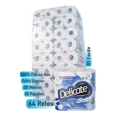 Imagem de Papel Higiênico Delicate 4 Rolos Folha Simp Fardo Com 16 Un