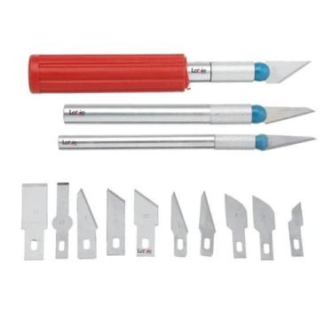 Imagem de Kit Estilete Bisturi de Precisão 16 Peças Tipo Bisturi com Estojo Magn