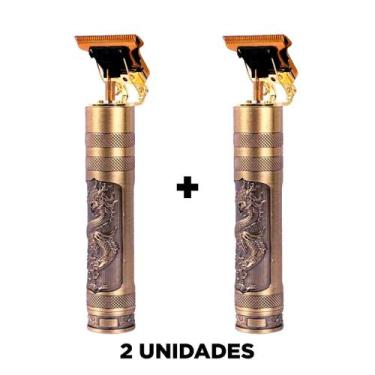 Imagem de 2 Maquininhas Dragon Retro Ultra Afiado Barba Profissional Gold - BIVE