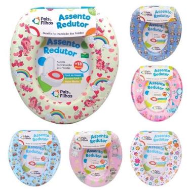 Imagem de Assento Redutor Infantil Almofadado Estampado Pais & Filhos, Azul