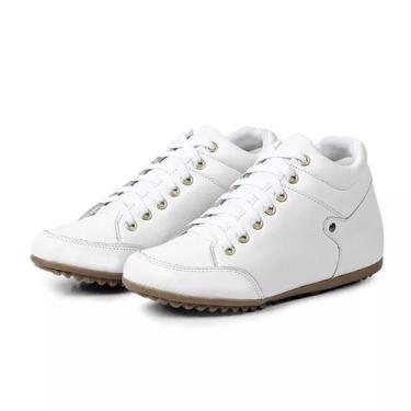 Imagem de Sapatenis Botinha em Couro Feminino Confortável Sola Macia e Leve Fech