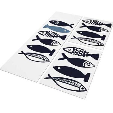 Imagem de Jogo de Cozinha Fish Br Antiderrapante 3Pçs 40x120+40x60cm - Style Bra