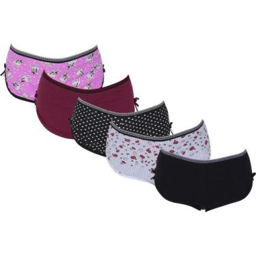 Imagem de Kit 5 Calcinhas Short Bombom Calesson Algodão Penteado - Click Mais Bo
