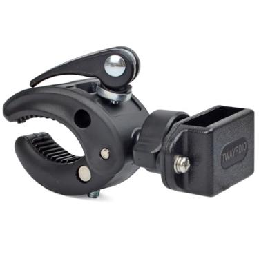 Imagem de TWAYRDIO Base de montagem de braçadeira de guidão para rádio portátil, suporte de bicicleta para Motorola BaoFeng Retevis Talkabout Yaesu Handhelds Walkie Talkie Rádio bidirecional