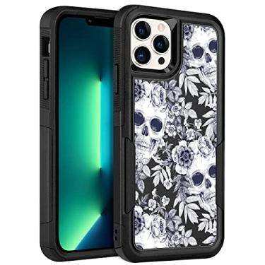 Imagem de LOQUPE Capa projetada para iPhone 13 Pro, resistente, resistente, leve, fina, à prova de choque, capa protetora para iPhone 13 Pro 6,1 polegadas, mulheres, meninas, caveira