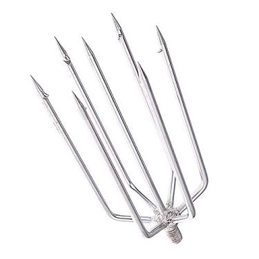 Imagem de Jnrtifow Arpão de pesca de 7 garras de aço inoxidável para pesca com parafuso de 8 mm