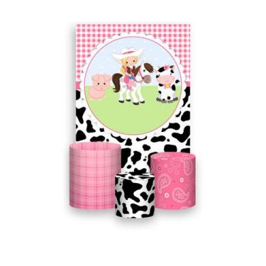 Imagem de Painel De Festa Vertical 1,50 x 2,20 + Trio De Capas Cilindro - Vaquei