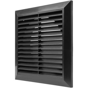 Imagem de Vent Systems Capa de ventilação com persiana preta de 15 cm - Grade de exaustão de ar de plástico durável com flange e tela de malha embutida - Saída HVAC resistente ao clima para banheiro, cozinha