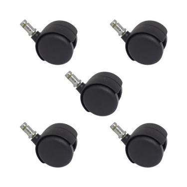 Imagem de Rodízio para Mocho sem Bucha Pvc (Preto) Kit 5 - SQD