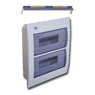 Imagem de Quadro de Distribuição de Embutir para 24 Disjuntores + Barramento Ter