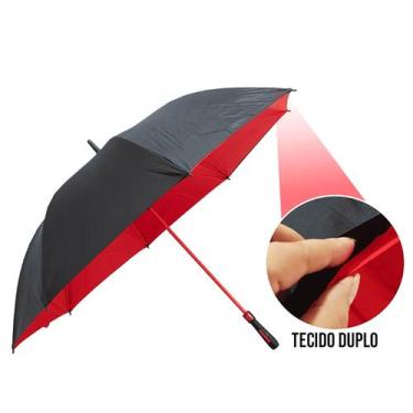 Imagem de Guarda Chuva Automático Grande: Varetas de Fibra Vidro - Tecido Duplo 