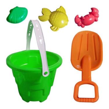 Imagem de Kit Baldinho De Praia Com Regador Pá Grande Com Acessórios - Rei do Ba