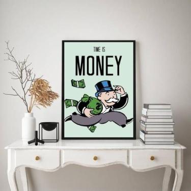 Imagem de Quadro Time is Money  Sr. Monopoly 33x24cm - com vidro - Quadros On-li