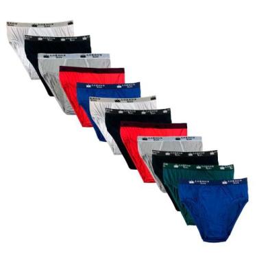 Imagem de Kit Cuecas Menino Infantil 12 Peças Slip Microfibra Juvenil Cores Sort