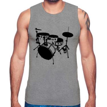Imagem de Regata Bateria Música Baterista - Foca na Moda, Cinza, GGG