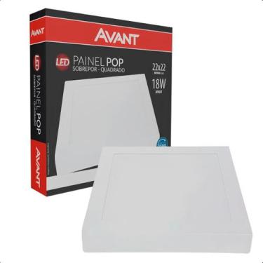 Imagem de Painel Plafon Led Quadrado Sobrepor 18W Branca 6500K Avant