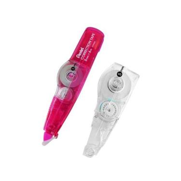 Imagem de Corretivo Secagem Rápida Pentel Fita Adesiva + Refil Cores Pink e Azul
