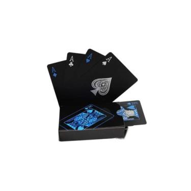Imagem de Jogo de Cartas Baralho Preto Impermeável Sofisticado Baralho Black Lux