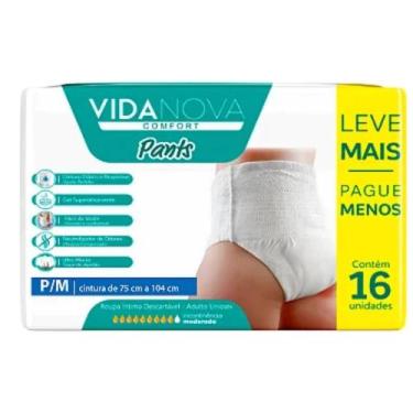 Imagem de Fralda Geriátrica Vida Nova Fralda Calça - Pacote Com 16 Unidades - Us