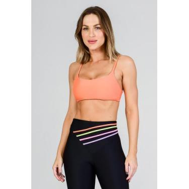 Imagem de Top Feminino Grid Fitae, Laranja, M