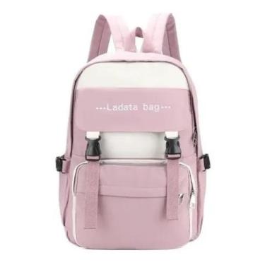 Imagem de Mochila De Costas Juvenil Menina Menino Moderna Escolar - Latada, Rosa