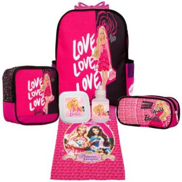 Imagem de Bolsa de Rodinha Infantil Rosa Barbie e Acessórios Toys 2U
